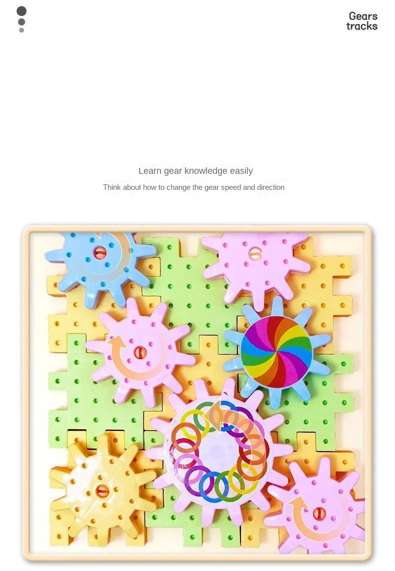Electric Gears 3D Puzzle Model Building Kits Plastic Brick Blocks Educational Toys for Kids Children Gear Blocks Building Toys