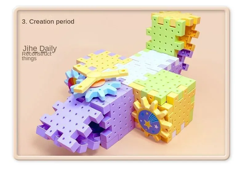 Electric Gears 3D Puzzle Model Building Kits Plastic Brick Blocks Educational Toys for Kids Children Gear Blocks Building Toys