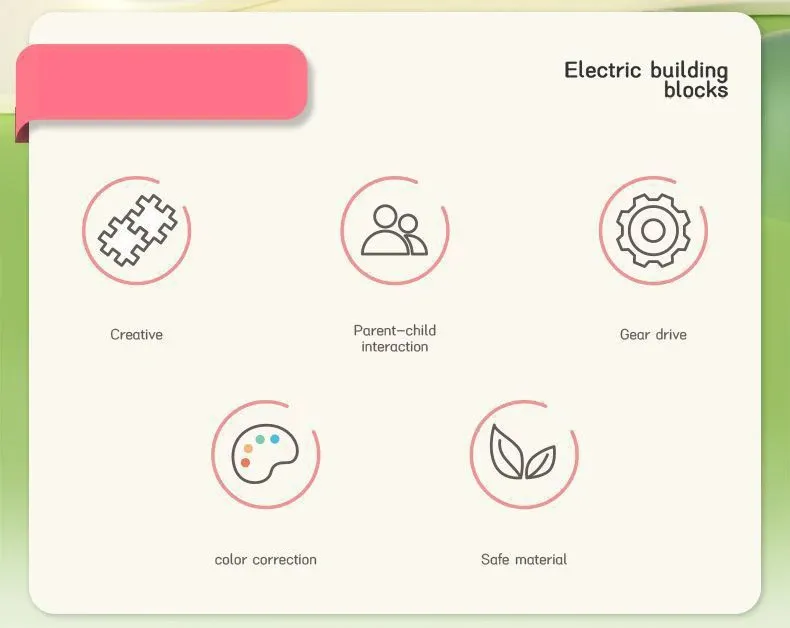 Electric Gears 3D Puzzle Model Building Kits Plastic Brick Blocks Educational Toys for Kids Children Gear Blocks Building Toys