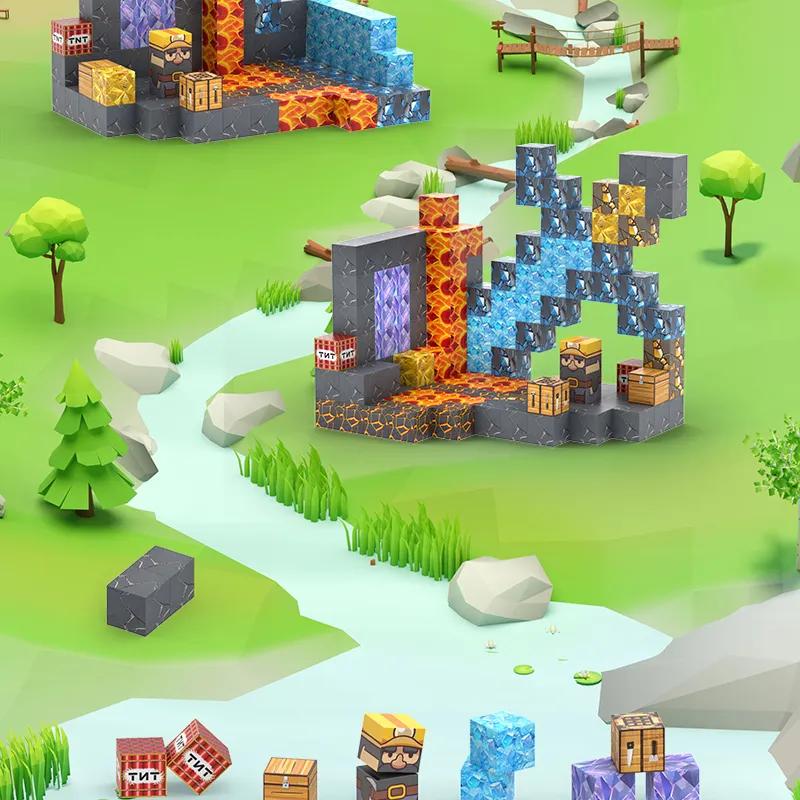 100pcs Magnetic Blocks Mine World Magnetic construction set For Girl Children toys Age 3+ DIY Stem Montessori Sensory Toy