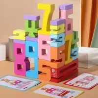 Wooden Educational Digital Blocks Creative Puzzles Stacking Toys Fun Brain-burning Early Education Topics Montessori Style