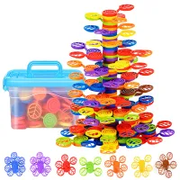 Rainbow Balance Tree Stacking Blocks Montessori Parish Education Games Fine Motor Skills Toys Sensory Integration for Children