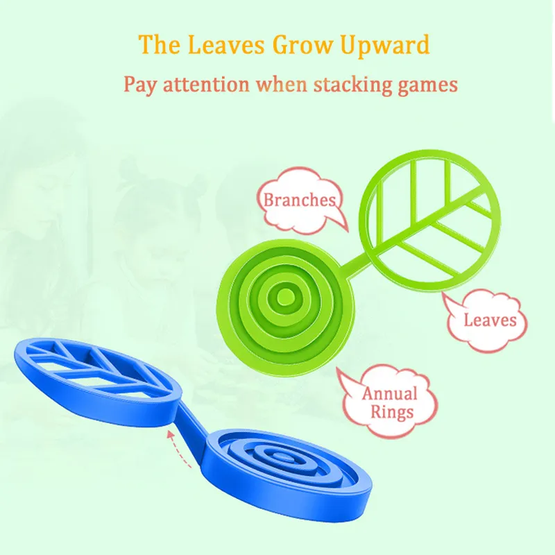 Rainbow Balance Tree Stacking Blocks Montessori Parish Education Games Fine Motor Skills Toys Sensory Integration for Children