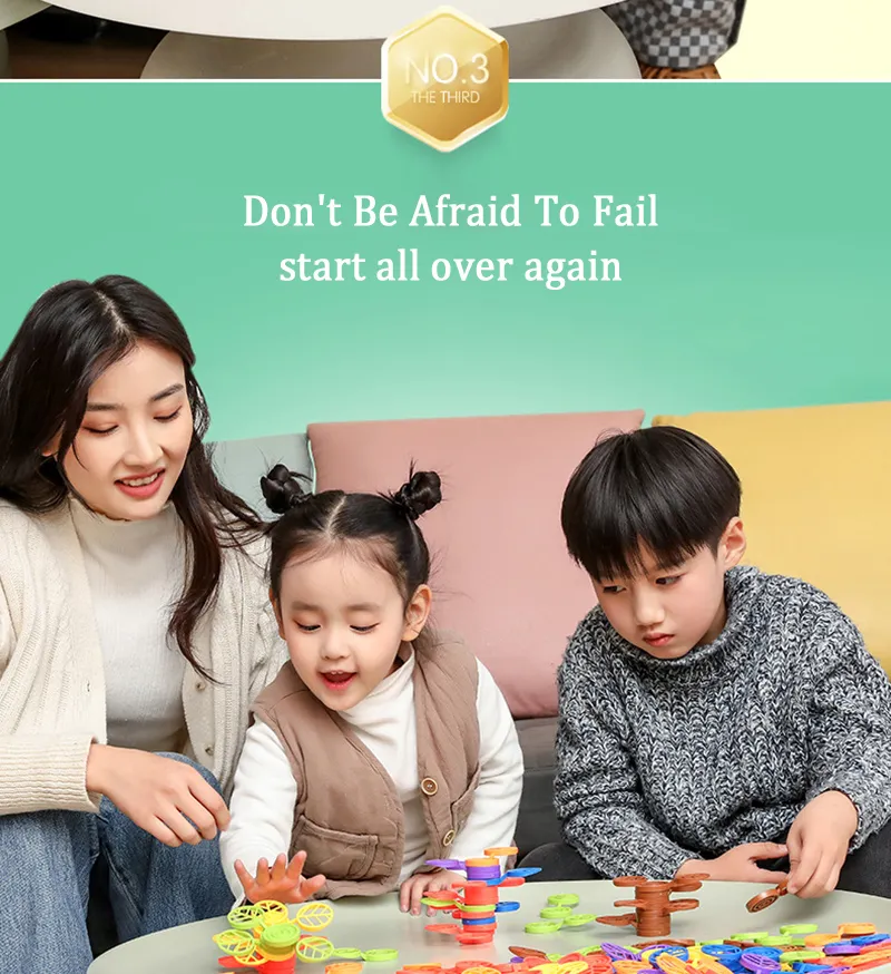 Rainbow Balance Tree Stacking Blocks Montessori Parish Education Games Fine Motor Skills Toys Sensory Integration for Children