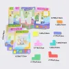 Educational Puzzle Toy, Wooden 7 Colored Building Blocks & 9 Double-sided Challenge Cards, Exercise Thinking Ability Game