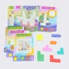 Educational Puzzle Toy, Wooden 7 Colored Building Blocks & 9 Double-sided Challenge Cards, Exercise Thinking Ability Game