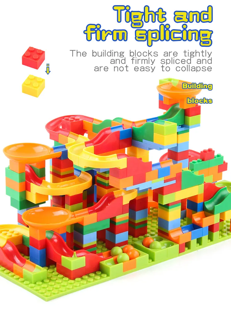 84-504PCS Marble Race Run Blocks Maze Ball Track Toy Compatible city Building Blocks Funnel Slide Blocks Toys DIY Bricks Toys