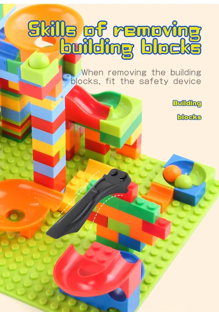 Children's Puzzle Marble Race Run Blocks Maze Toys DIY City Building Blocks Funnel Toys Parent-Child Interaction Blocks Toys