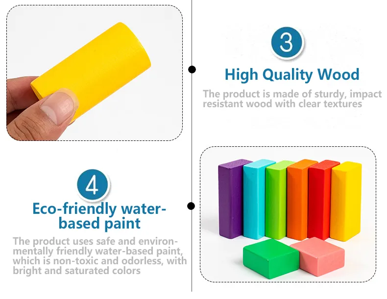 Wooden Building Blocks Set with Storage Bag Wooden Toys for Kids Assembled Building Blocks Early Educational Toys for Children