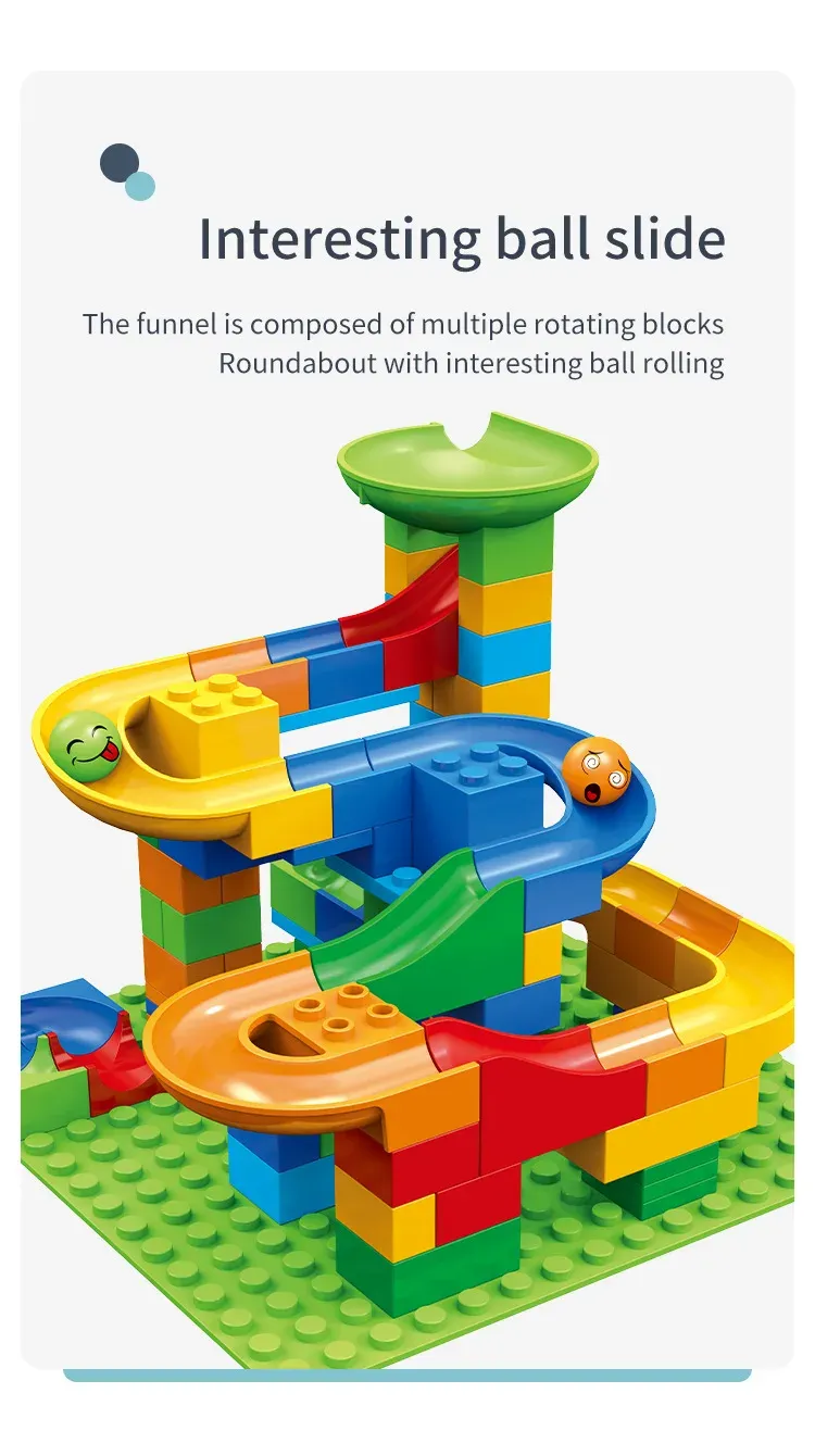 168-504PCS Marble Race Run Blocks Maze Ball Track Toy Compatible city Building Blocks Funnel Slide Blocks Toys DIY Bricks Toys
