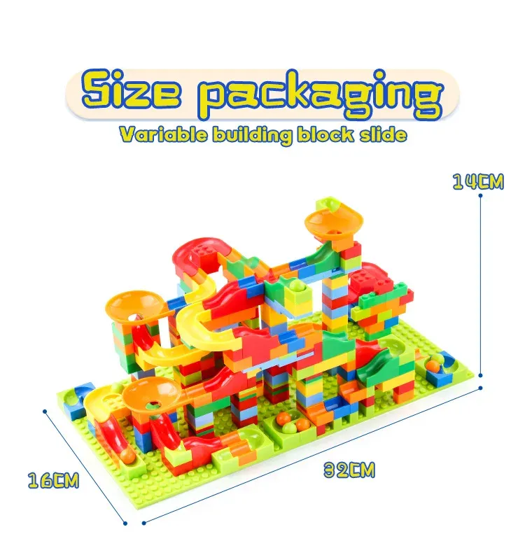 168-504PCS Marble Race Run Blocks Maze Ball Track Toy Compatible city Building Blocks Funnel Slide Blocks Toys DIY Bricks Toys