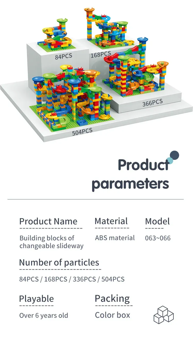 168-504PCS Marble Race Run Blocks Maze Ball Track Toy Compatible city Building Blocks Funnel Slide Blocks Toys DIY Bricks Toys