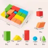 16/24/38Pcs Hot Wooden Building Blocks Set Assembled Building Blocks Baby Shape Color Early Educational Toys Gifts for Children