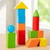 16/24/38Pcs Hot Wooden Building Blocks Set Assembled Building Blocks Baby Shape Color Early Educational Toys Gifts for Children