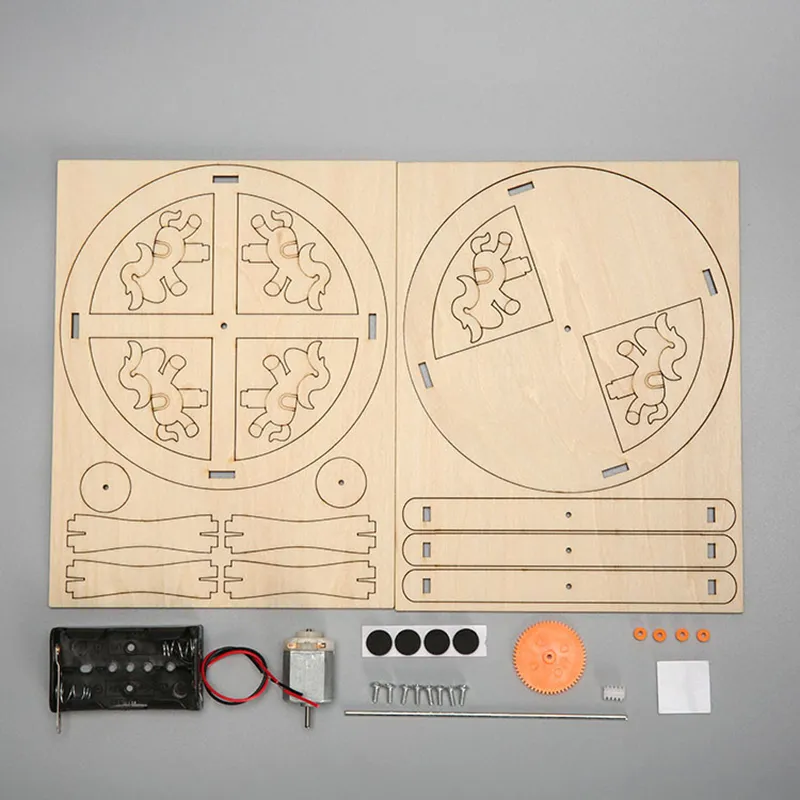 Wooden Traffic Lights Model Kids Science Toy Funny Technology Physics Teaching Aids Kit Learning Educational Toys for Children