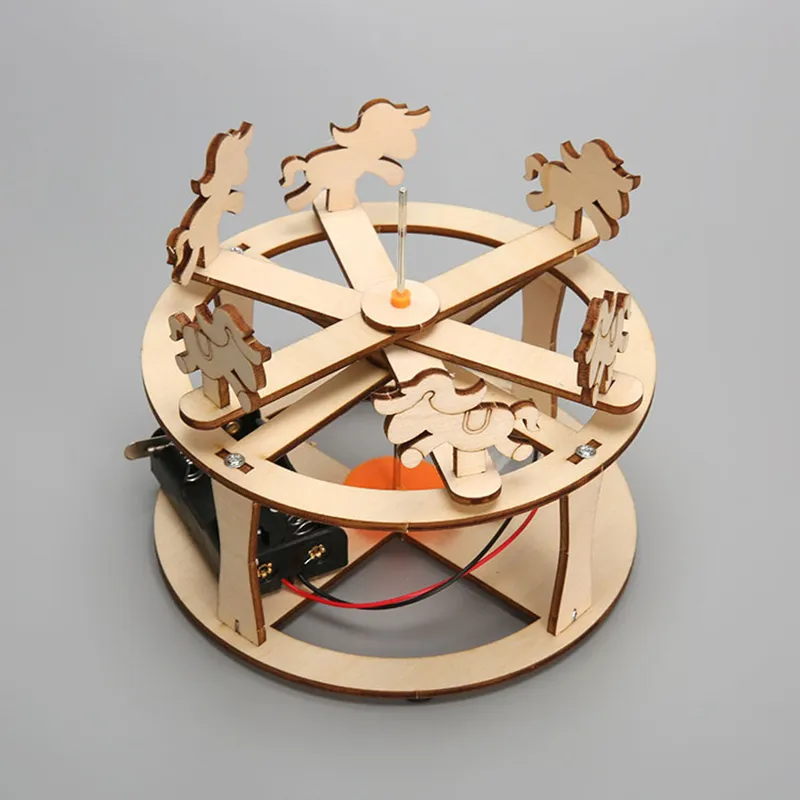 Wooden Traffic Lights Model Kids Science Toy Funny Technology Physics Teaching Aids Kit Learning Educational Toys for Children