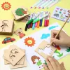 10-20pcs Wooden DIY Kids Drawing Toys Painting Stencils Template Craft Toys Puzzle Educational Toys For Children Gifts