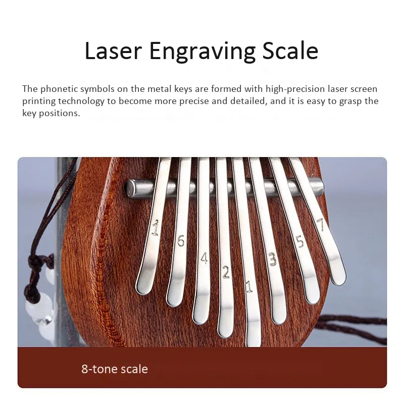 Thumb Piano 8 Key Mini Kalimba Exquisite Finger Piano Portable Marimba Musical Pendant Gift 8 Key Keyboard Musical Instrument