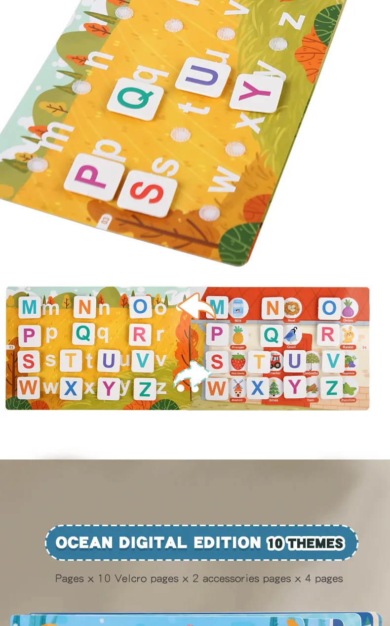 Montessori Baby Busy book My First Quiet Book Paste Early Learning Education Toy Children Toy Matching Game for Babies 2 3 Years