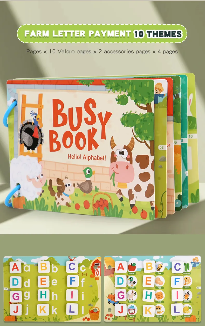 Montessori Baby Busy book My First Quiet Book Paste Early Learning Education Toy Children Toy Matching Game for Babies 2 3 Years