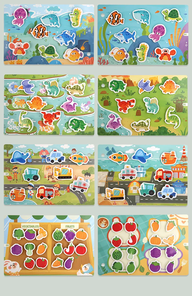 Montessori Baby Busy book My First Quiet Book Paste Early Learning Education Toy Children Toy Matching Game for Babies 2 3 Years