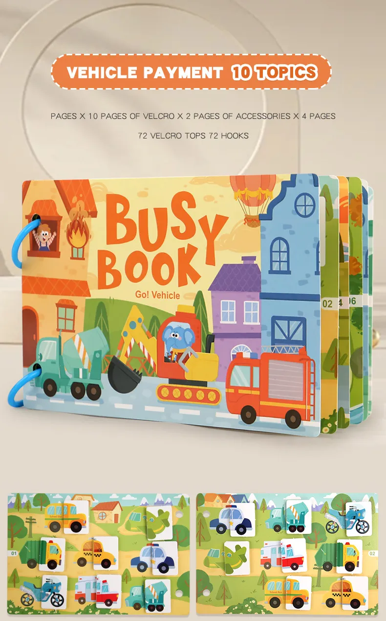 Montessori Baby Busy book My First Quiet Book Paste Early Learning Education Toy Children Toy Matching Game for Babies 2 3 Years