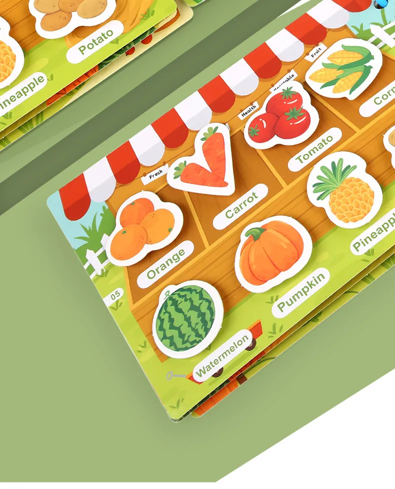 Montessori Baby Busy book My First Quiet Book Paste Early Learning Education Toy Children Toy Matching Game for Babies 2 3 Years