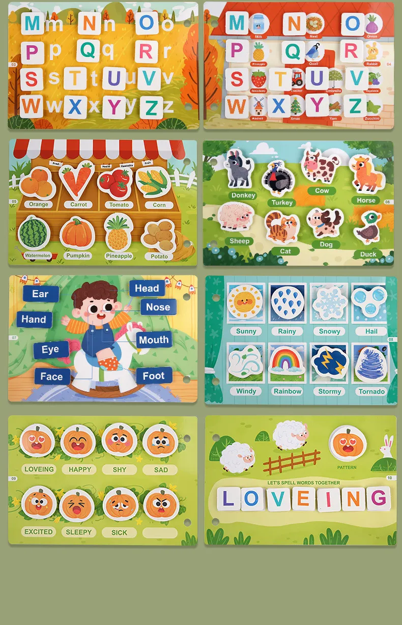 Montessori Baby Busy book My First Quiet Book Paste Early Learning Education Toy Children Toy Matching Game for Babies 2 3 Years