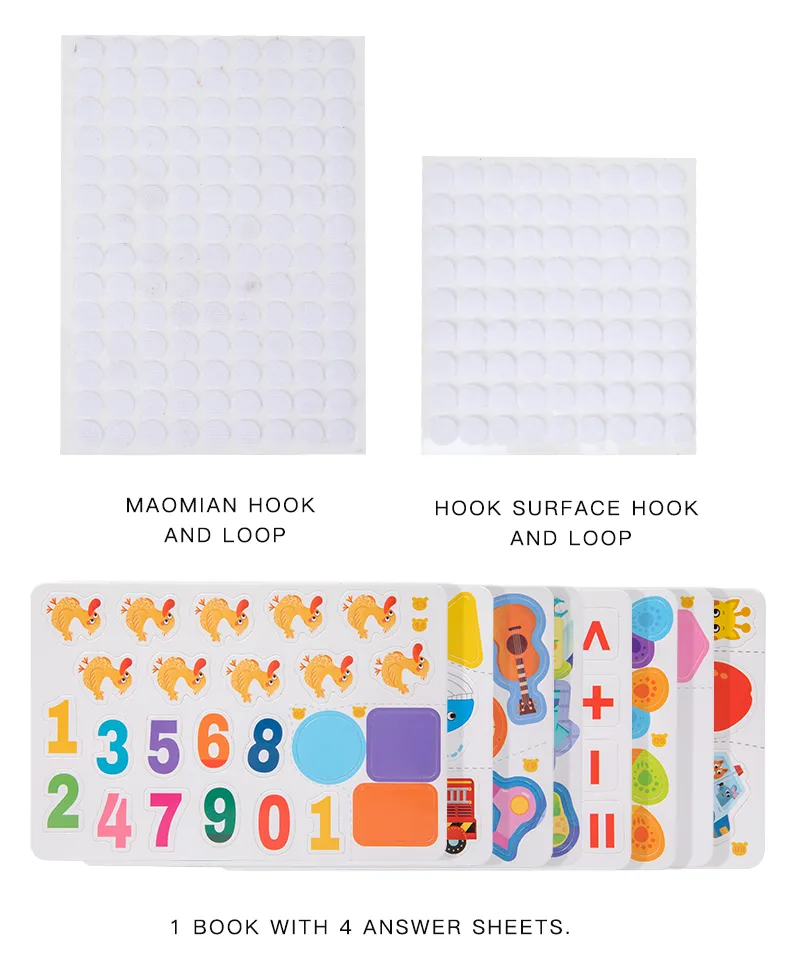Montessori Repeatedly Sticker Busy Card Book Baby Paste Readings Numbers Matching Puzzle Game Educational Toys For Kids Gifts