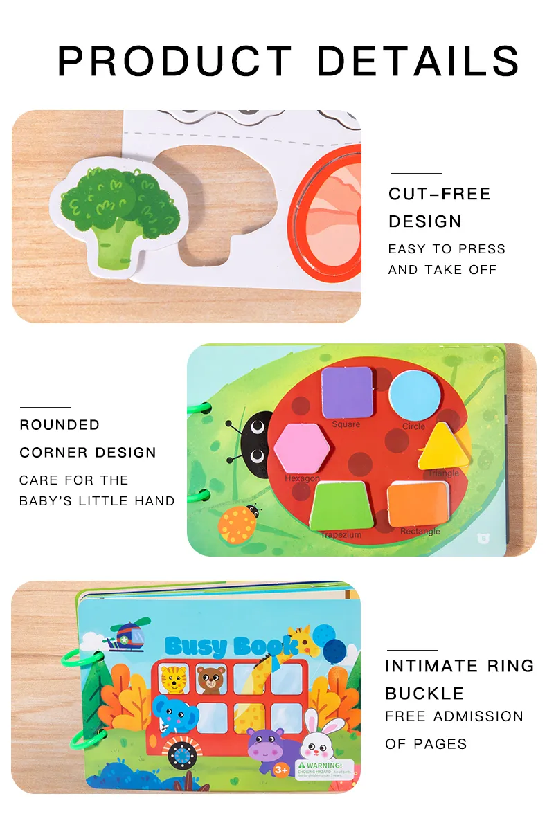 Montessori Repeatedly Sticker Busy Card Book Baby Paste Readings Numbers Matching Puzzle Game Educational Toys For Kids Gifts