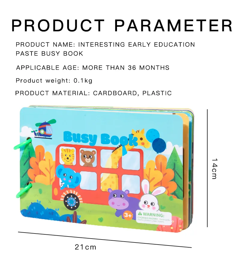 Montessori Repeatedly Sticker Busy Card Book Baby Paste Readings Numbers Matching Puzzle Game Educational Toys For Kids Gifts