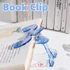 Transparent Plastic Book Clip with Bracket Reading Aid Fixed Book Holder Folder Paper Clips Bookmarks Stationery School Supplies