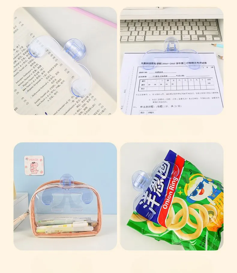 Transparent Plastic Book Clip with Bracket Reading Aid Fixed Book Holder Folder Paper Clips Bookmarks Stationery School Supplies