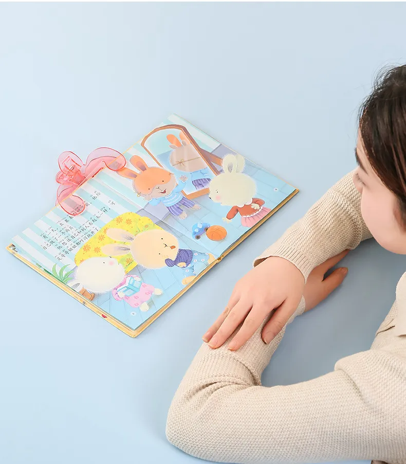 Transparent Plastic Book Clip with Bracket Reading Aid Fixed Book Holder Folder Paper Clips Bookmarks Stationery School Supplies