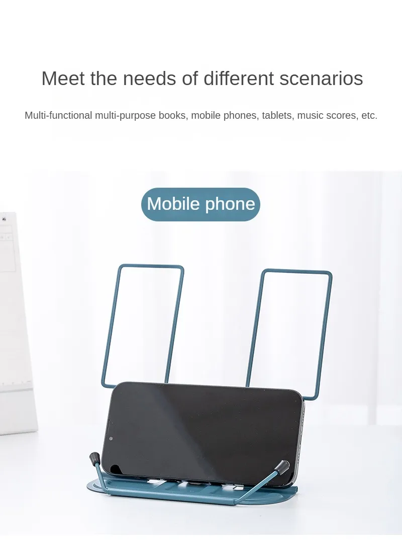 Portable Book Holder Adjustable Reading Rest Recipe Cookbook Stand Cell Phone Stand for Cookbook Textbook Tablet Holder
