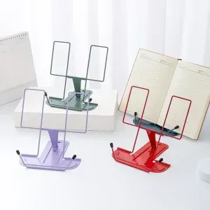 Portable Book Holder Adjustable Reading Rest Recipe Cookbook Stand Cell Phone Stand for Cookbook Textbook Tablet Holder