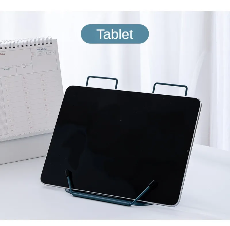 Portable Book Holder Adjustable Reading Rest Recipe Cookbook Stand Cell Phone Stand for Cookbook Textbook Tablet Holder