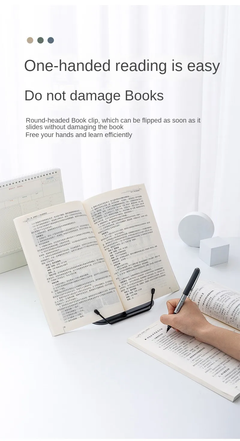 Portable Book Holder Adjustable Reading Rest Recipe Cookbook Stand Cell Phone Stand for Cookbook Textbook Tablet Holder