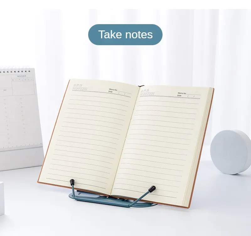 Portable Book Holder Adjustable Reading Rest Recipe Cookbook Stand Cell Phone Stand for Cookbook Textbook Tablet Holder