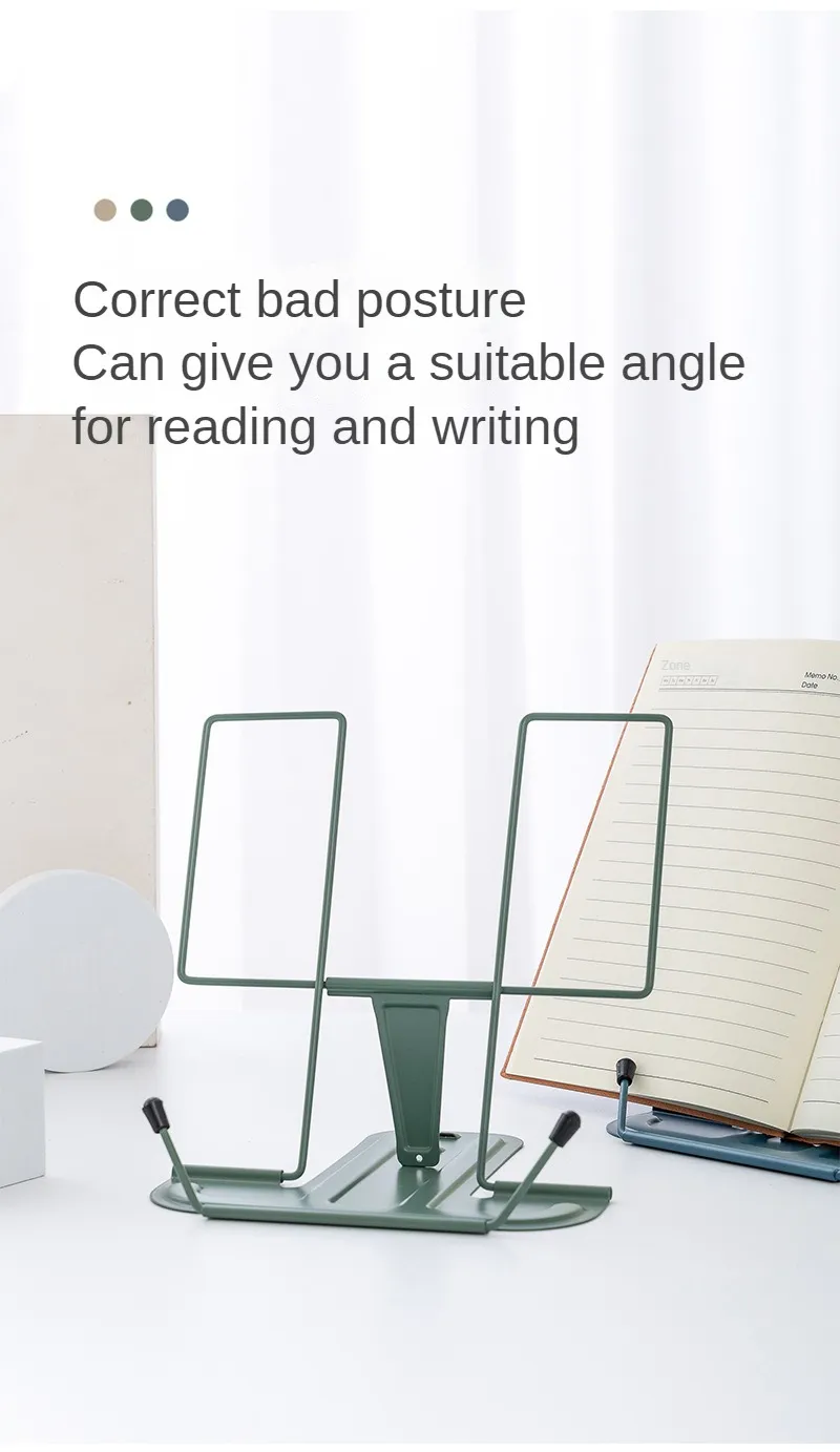 Portable Book Holder Adjustable Reading Rest Recipe Cookbook Stand Cell Phone Stand for Cookbook Textbook Tablet Holder