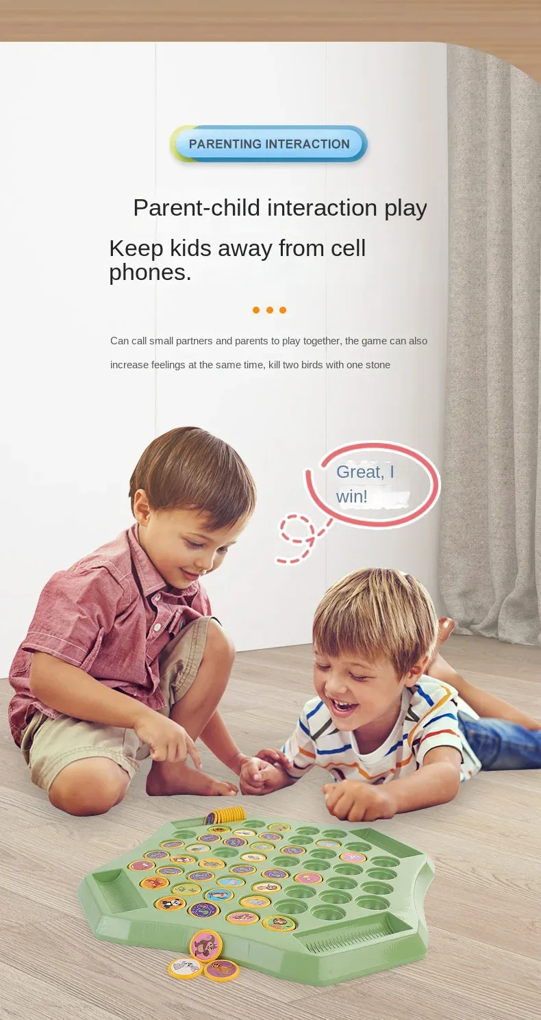 Animal Flip Chess Fun Memory Game Board Games Parent-Child Interactive Family Party Board Games Children Adult Social Table Game