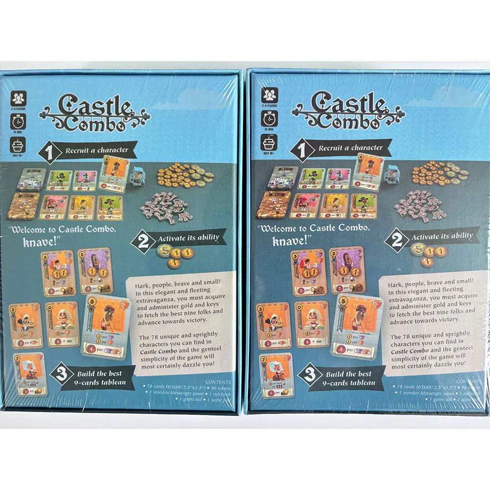 Castle Combo Strategy Board Game - Medieval Tableau Game with Instant Effects & Endgame Bonuses for 2-4 Players