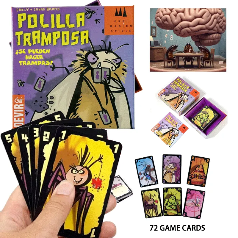 Polilla Tramposa Board Games For Kids Adults Family Party Games Cheating Moth Spanish Card Game Bluffing Strategy Card Game