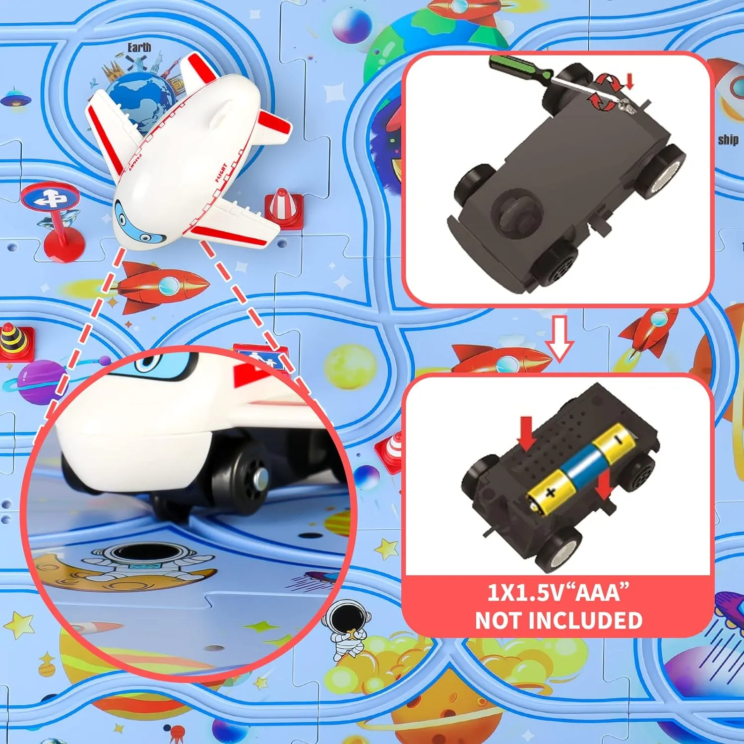 Puzzle Racer Kids Car Track Set Plastic Floor Puzzles for 3 4 5 6 Year Old Boys Montessori Toys Brain Toys 2024 NEW