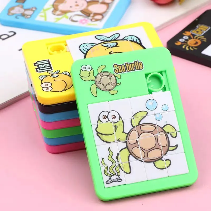 Cartoon Animal Slide Puzzle for Kids Early Educational Toys Goodie Bags Stuffers Classroom Prizes Birthday Party Gifts