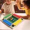 Arithmetic Dice Board Game Four-Sided Flip Card Games Box Dice Toys Wooden Flaps Dices 4 Players Party Number Game Board Games