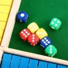 Arithmetic Dice Board Game Four-Sided Flip Card Games Box Dice Toys Wooden Flaps Dices 4 Players Party Number Game Board Games