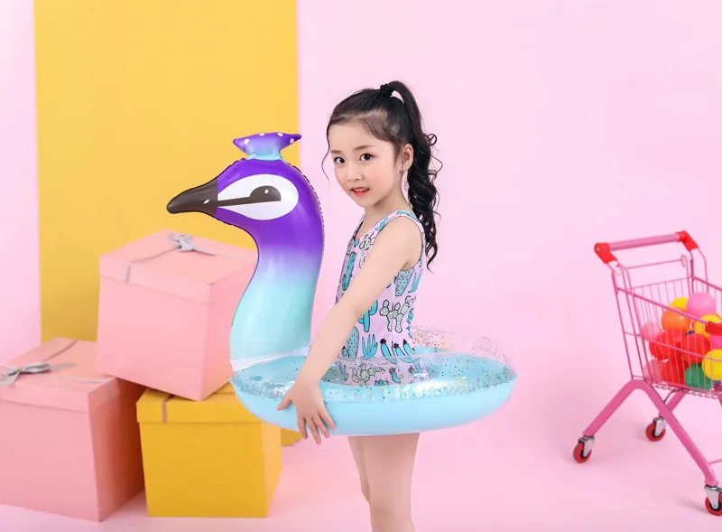 Rooxin Inflatable Flamingo Pool Float Baby Swimming Ring Summer Beach Party Pool Float Unicorn Swimming Circle Pool Accessories