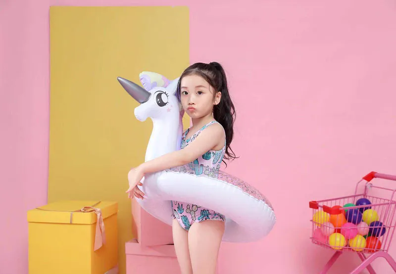 Rooxin Inflatable Flamingo Pool Float Baby Swimming Ring Summer Beach Party Pool Float Unicorn Swimming Circle Pool Accessories