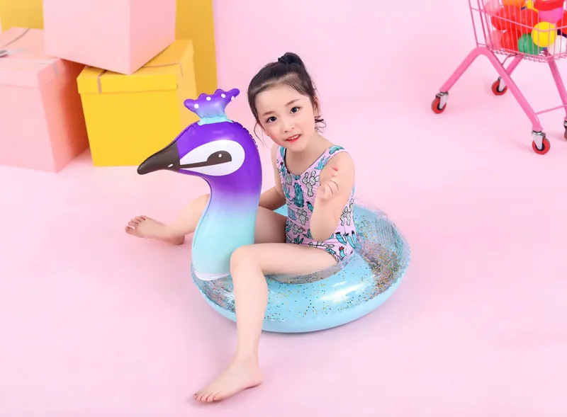 Rooxin Inflatable Flamingo Pool Float Baby Swimming Ring Summer Beach Party Pool Float Unicorn Swimming Circle Pool Accessories